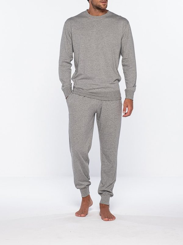 Pijama largo de algodón orgánico, Organix - Gris