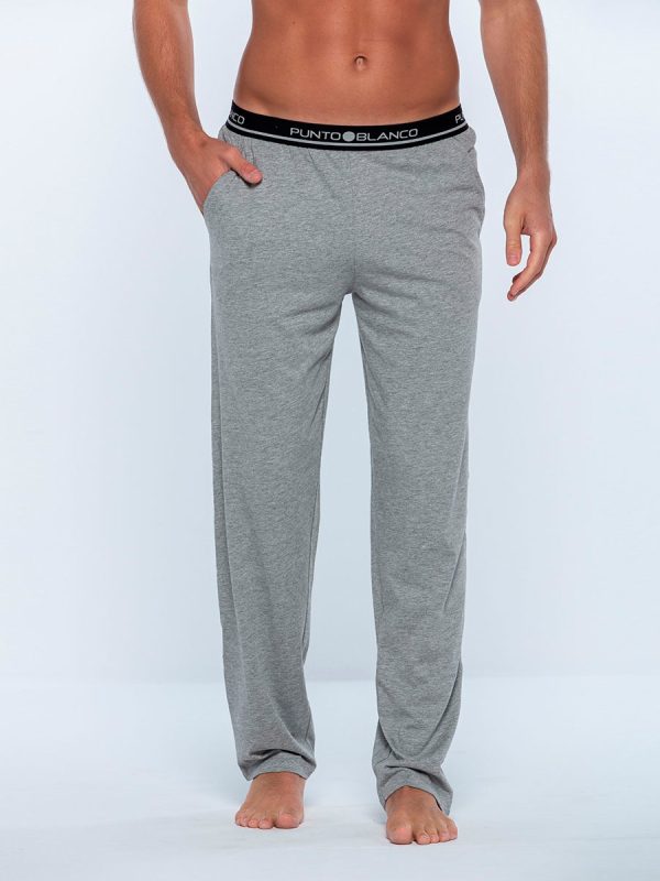 Pantalón largo de pijama de hombre en 100% algodón peinado - Gris