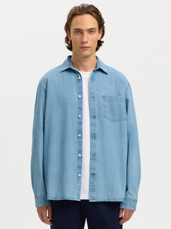 Camisa de hombre vaquera - Azul claro