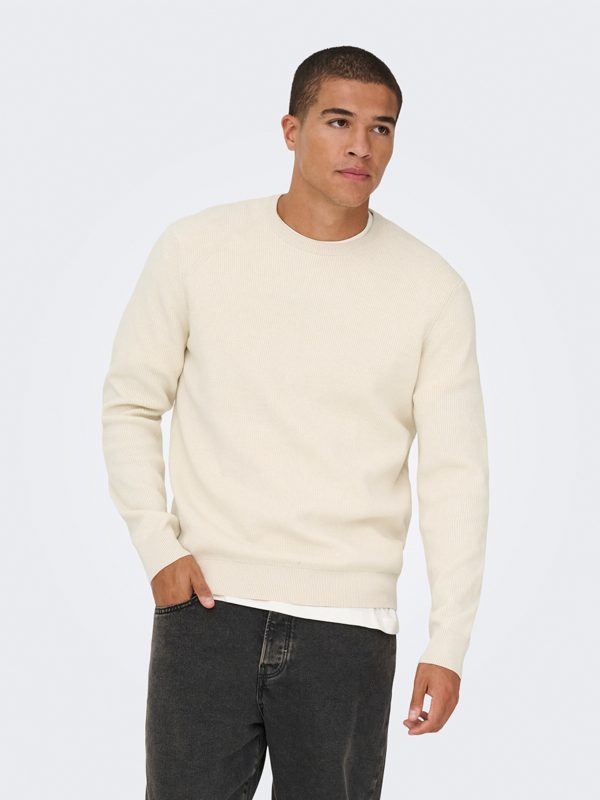 Jerséis de punto de hombre regular fit. - Beige