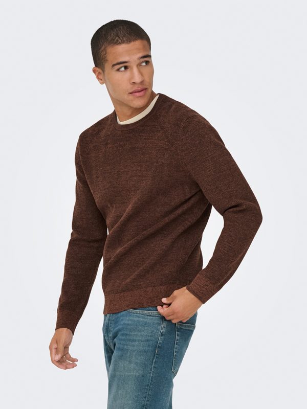 Jerséis de punto de hombre regular fit. - Burdeos