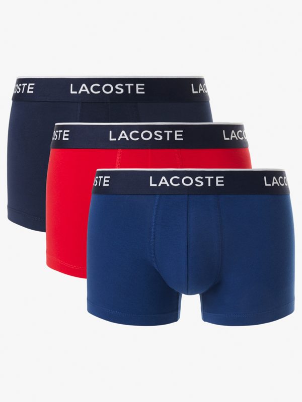 Pack de 3 calzoncillos de algodón elástico con logo en la cintura - Azul
