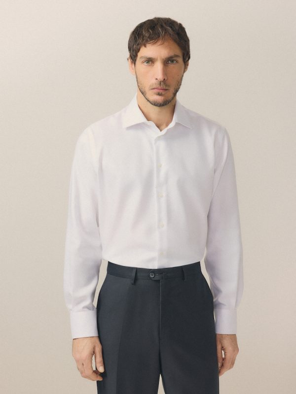 Camisa vestir 100% algodón non iron fit classic - Blanco