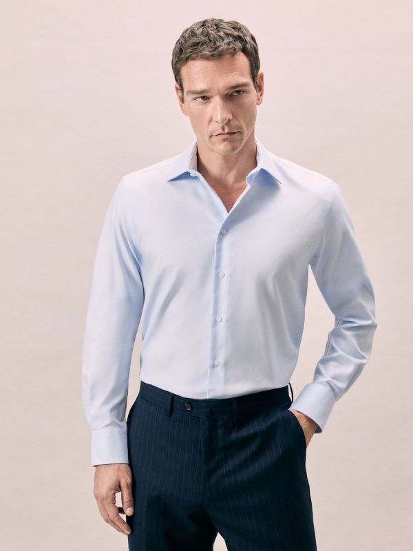 Camisa vestir 100% algodón non iron fit classic - Celeste