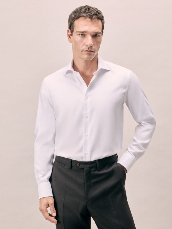 Camisa vestir 100% algodón non iron fit regular - Blanco