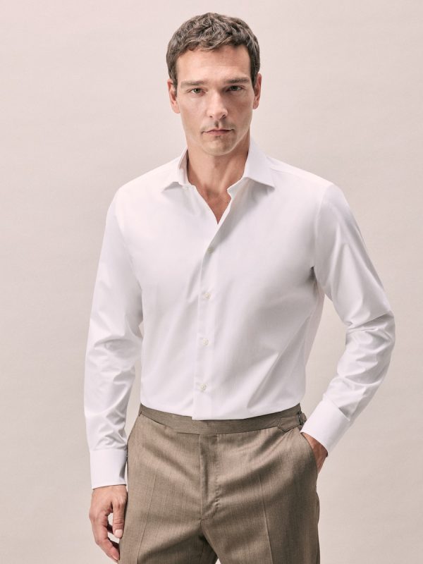 Camisa vestir 100% algodón non iron fit regular - Blanco