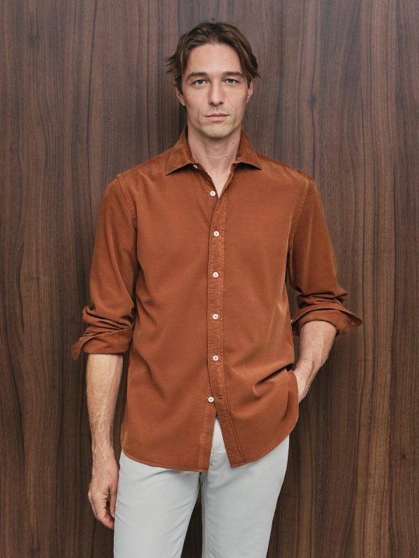 Camisa sport pana 100% algodón regular fit - Naranja