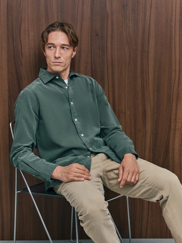Camisa sport pana 100% algodón regular fit - Verde oscuro