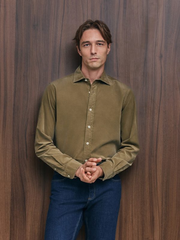 Camisa sport pana 100% algodón regular fit - Verde