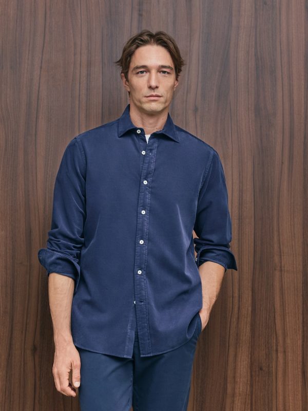 Camisa sport pana 100% algodón regular fit - Azul índigo