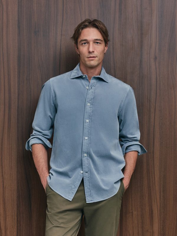 Camisa sport pana 100% algodón regular fit - Azul