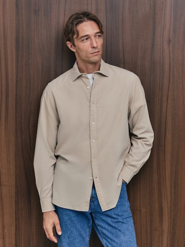Camisa sport pana 100% algodón regular fit - Beige
