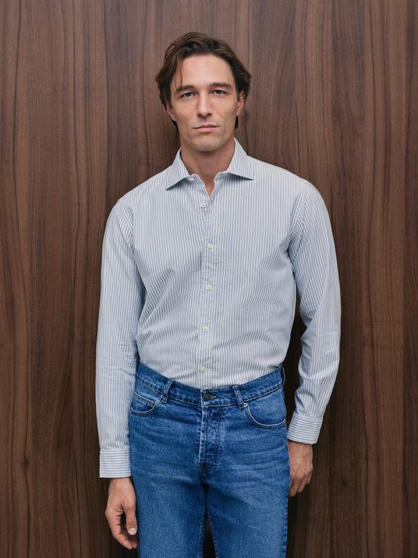 Camisa sport oxford regular fit hombre 100% algodón - Azul marino