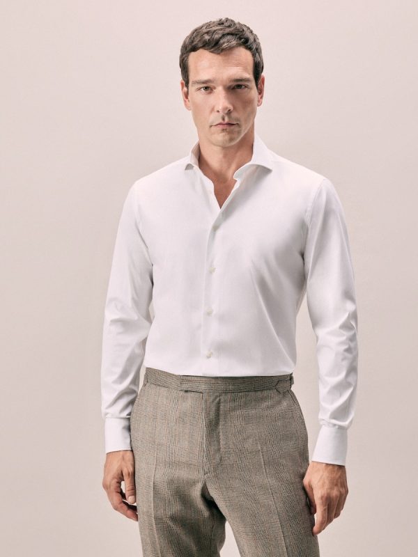 Camisa vestir slim fit 90% algodón 10% elastano - Blanco