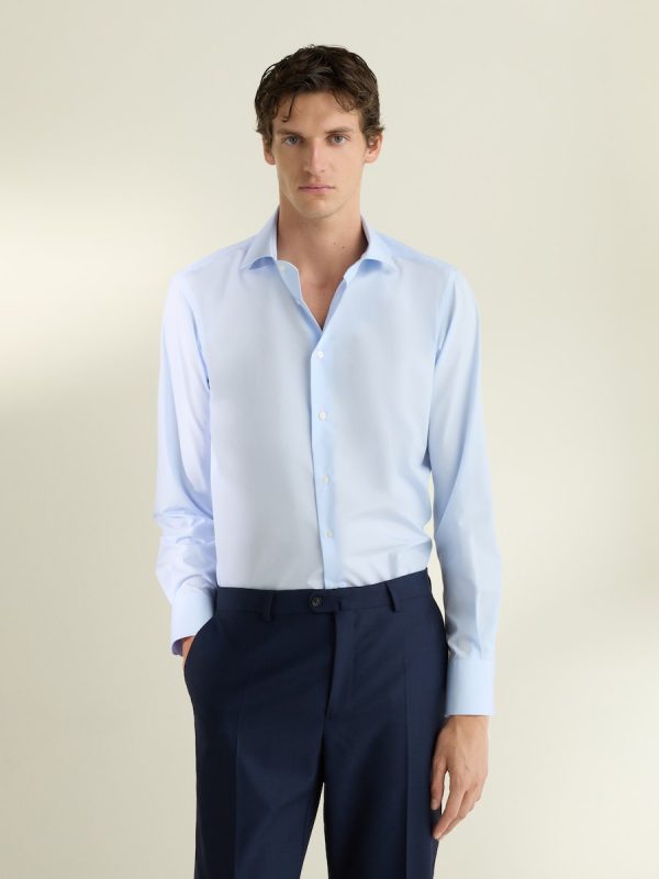Camisa vestir 100% algodón non iron fit regular - Azul