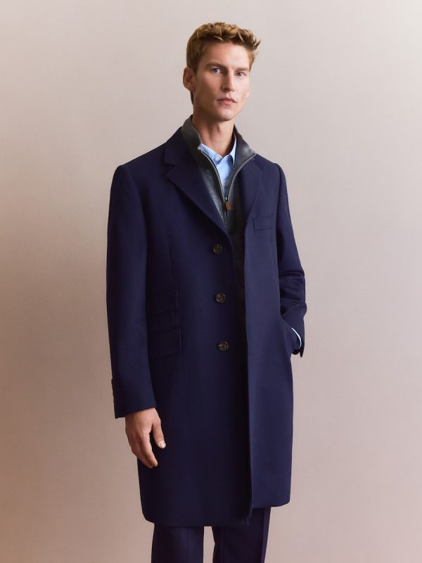 Abrigo clásico paño lana/casmere hombre - Azul marino