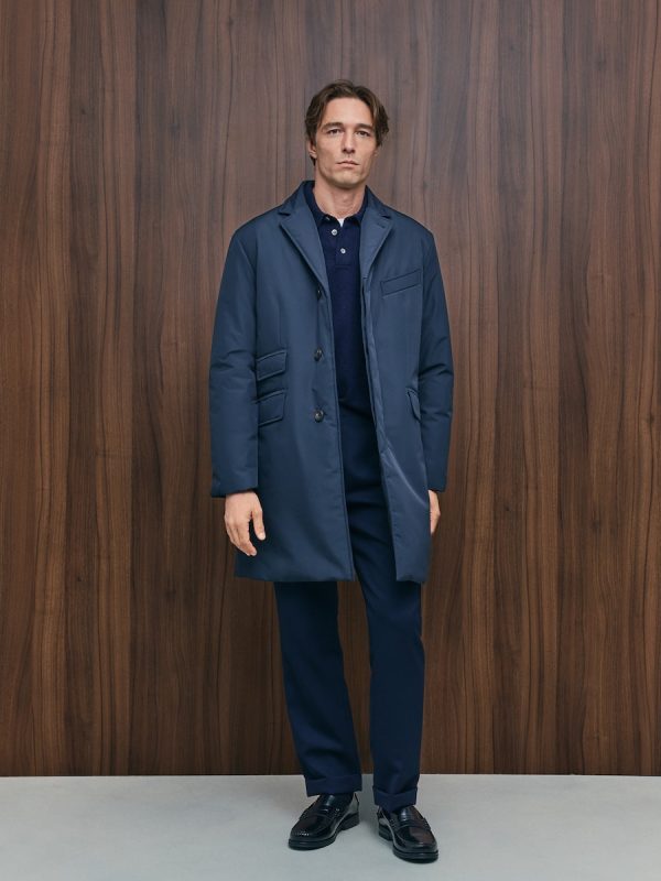 Abrigo tejido técnico relleno lana de camello hombre - Azul marino