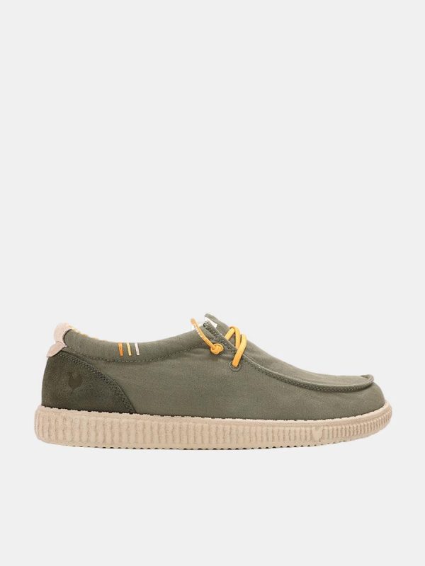 Zapatos de hombre tipo wallabi ultraligeros de piel y algodón - Verde militar