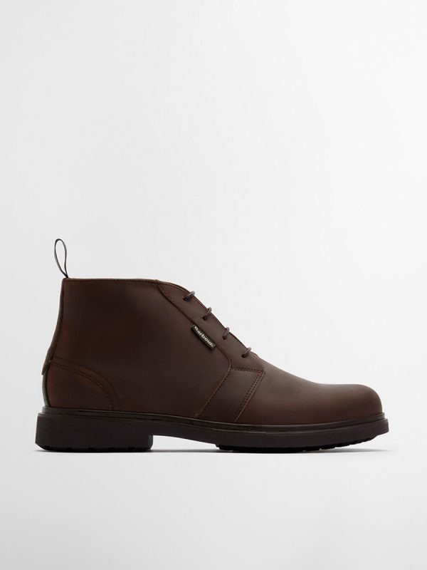 Bota de hombre tipo chukka encerada de cuero - Marrón oscuro
