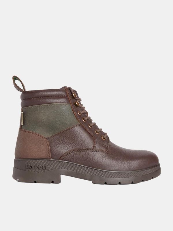 Bota de hombre de piel impermeable con cordones - Marrón oscuro