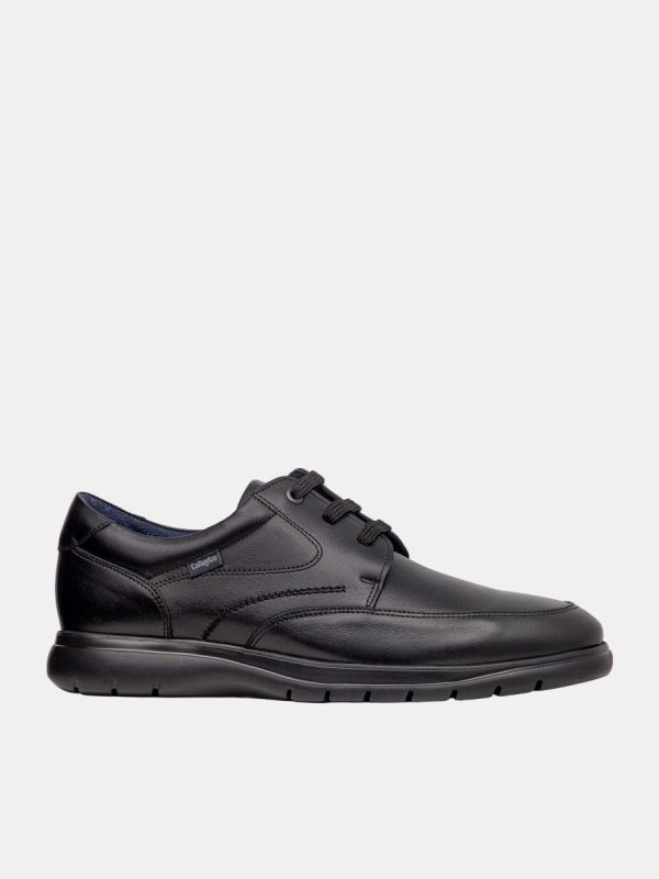Zapato de cordones de hombre de piel - Negro