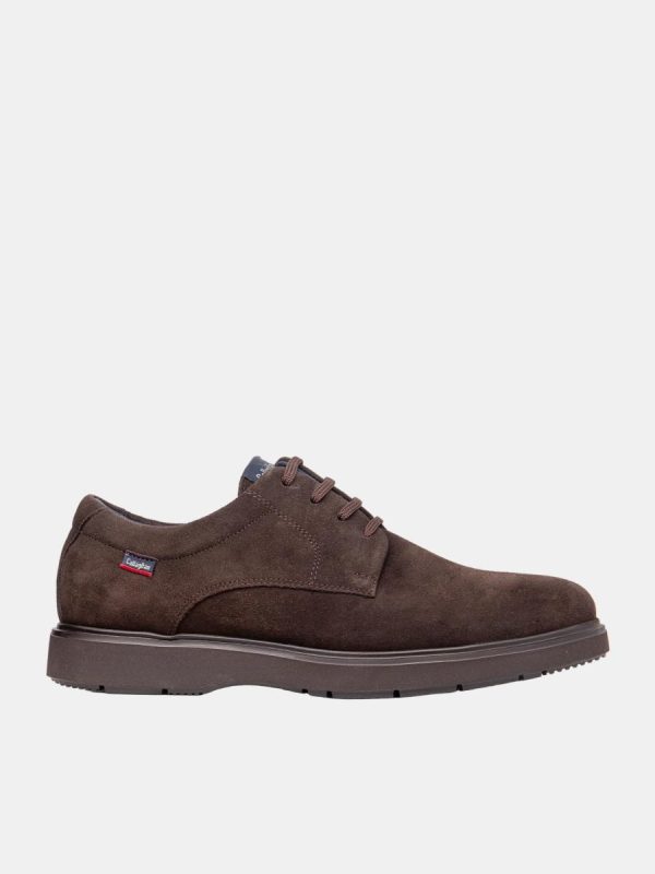 Zapato de cordones blucher de hombre en ante - Marrón