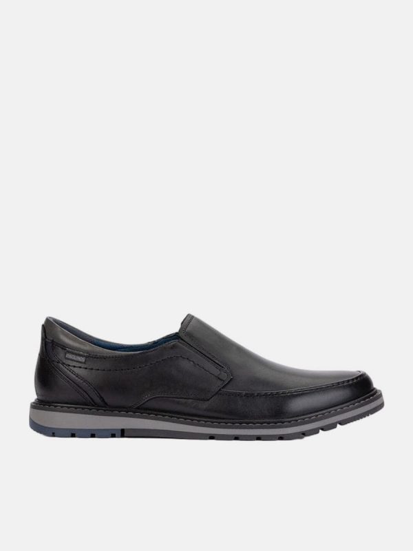 Mocasines de hombre de piel con plantilla extraíble - Negro