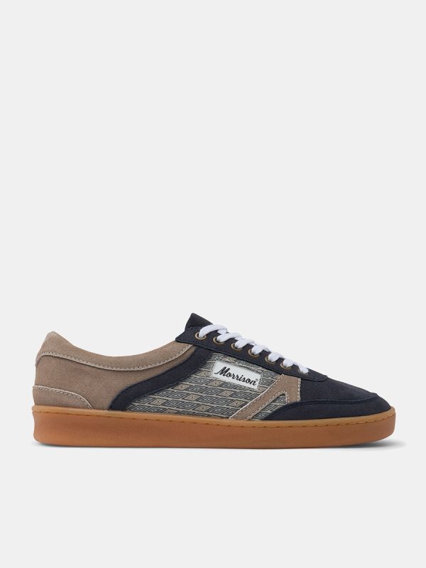 Zapatillas unisex de serraje con estampados únicos. - Azul
