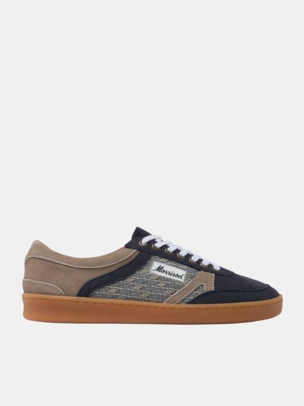 Zapatillas unisex de serraje con estampados únicos. - Azul oscuro