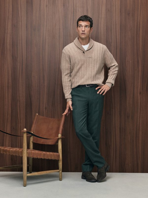 Pantalón vestir regular fit franela hombre - Verde