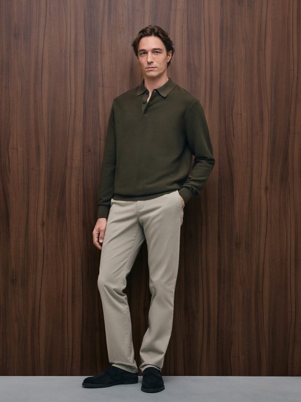 Pantalón chino regular fit tintado en prenda hombre - Verde claro