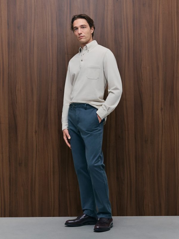 Pantalón chino regular fit tintado en prenda hombre - Verde oscuro