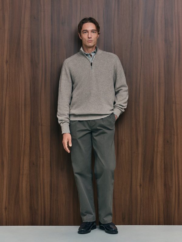 Pantalón chino regular fit dos pliegues hombre - Verde