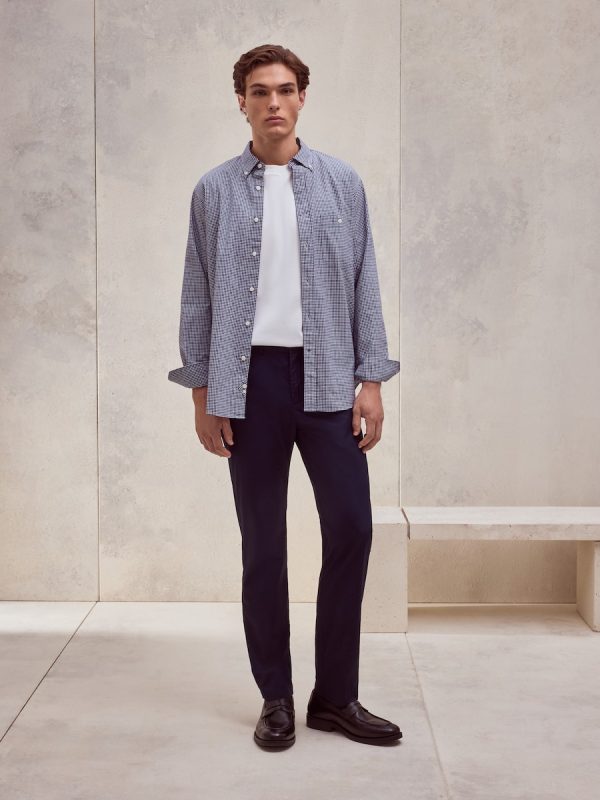 Pantalón sport popelín hombre - Azul marino