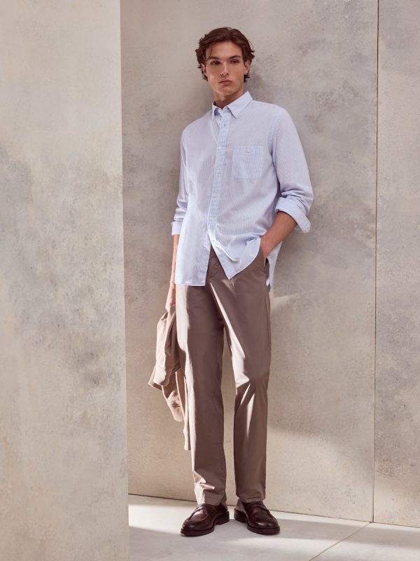 Pantalón sport popelín hombre - Marrón oscuro