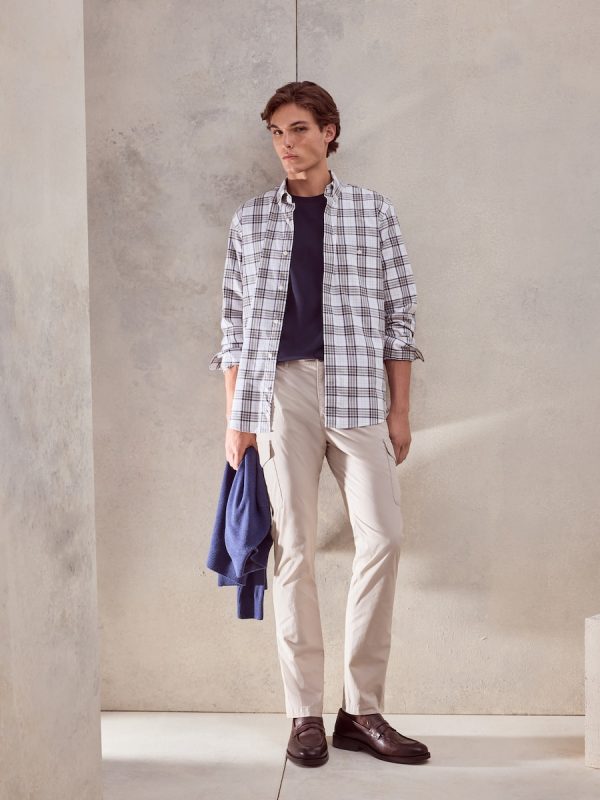 Pantalón sport de hombre con bolsillos de cargo - Marrón claro