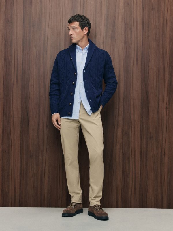 Pantalón chino slim fit twill hombre - Beige