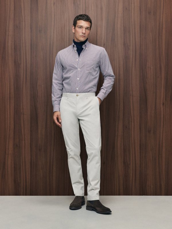 Pantalón chino slim fit twill hombre - Gris claro