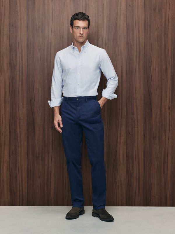 Pantalón chino regular fit twill hombre - Azul marino