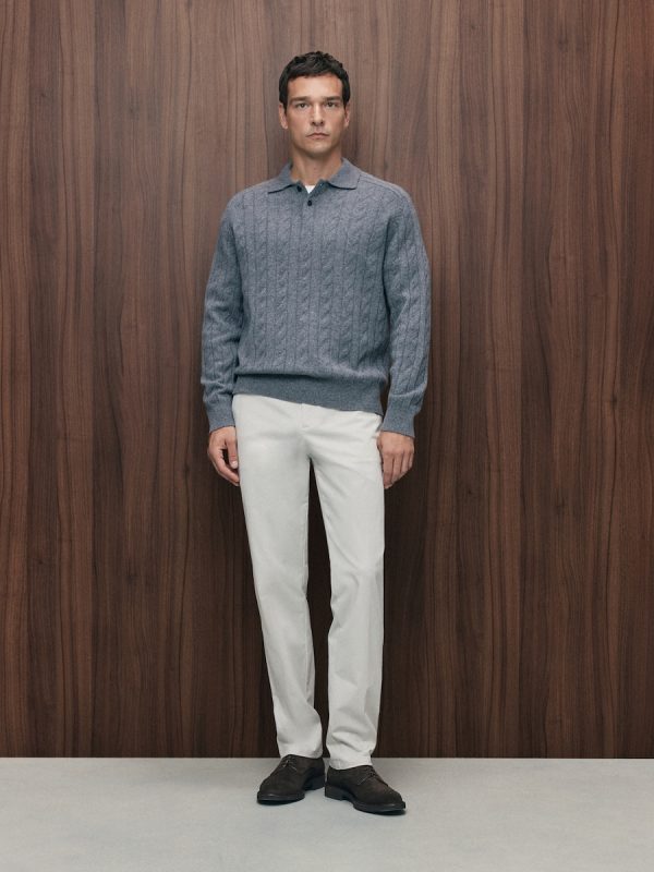 Pantalón chino regular fit twill hombre - Gris claro