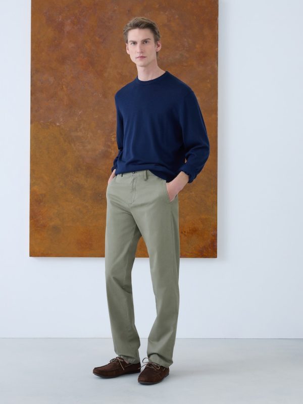 Pantalón chino regular fit twill hombre - Verde