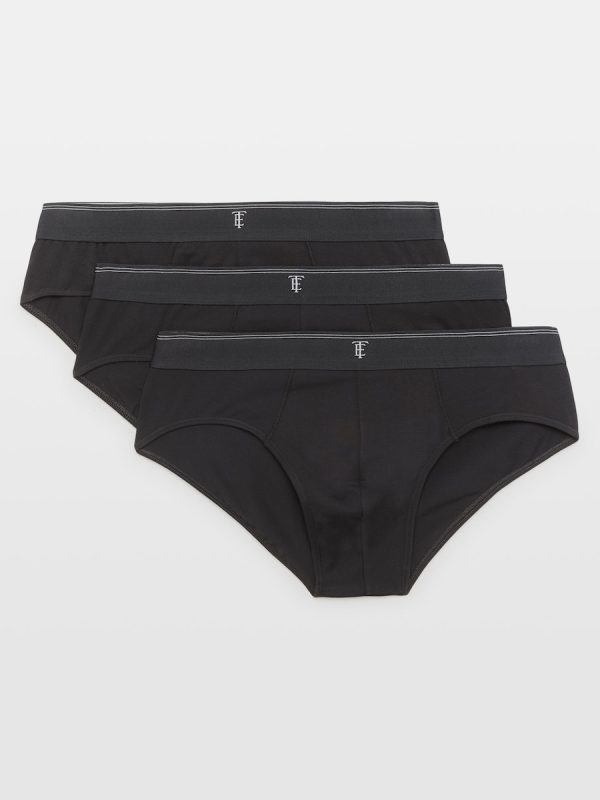 Pack 3 Slips cerrados algodón/elastano sostenible hombre - Negro