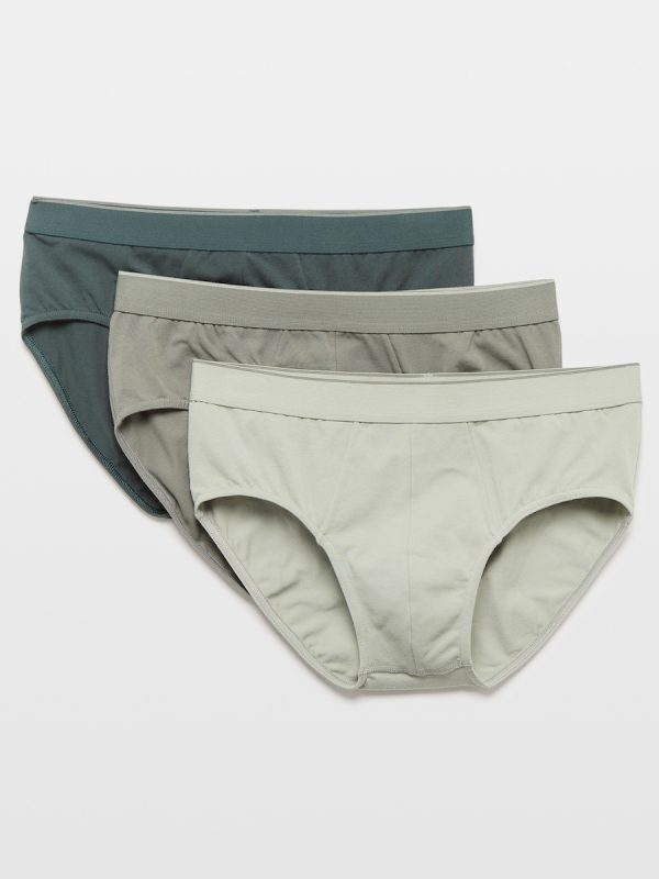 Pack de 3 slip de punto fantasía de hombre - Verde