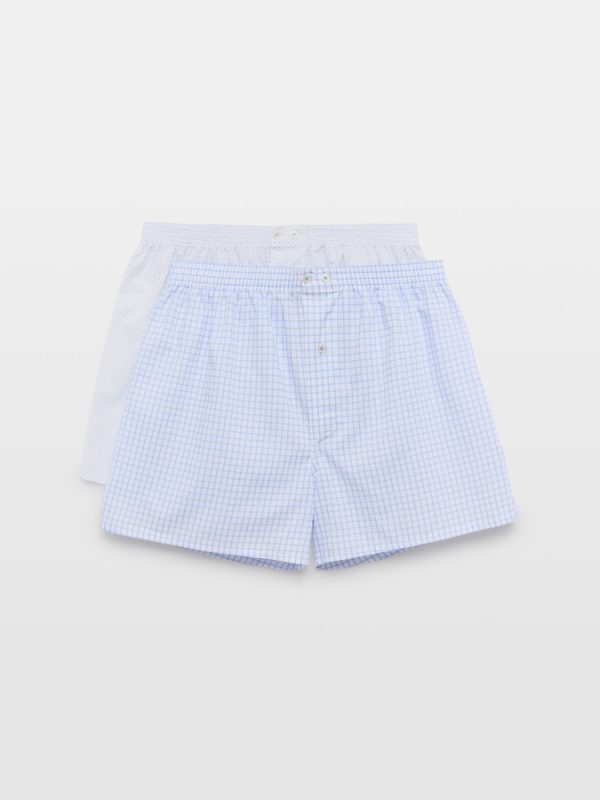 Pack 2 Boxers de tela estampados 100% algodón hombre - Azul claro
