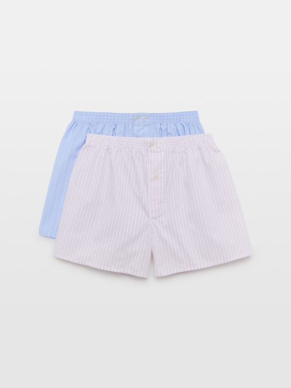 Pack 2 Boxers de tela estampados 100% algodón hombre - Azul claro