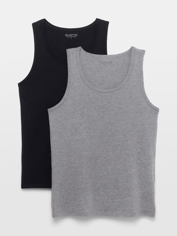 Pack de 2 camisetas interiores con tirantes lisas hombre - Negro