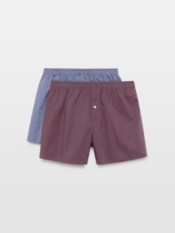 Pack 2 boxers de tela - Rojo Granate