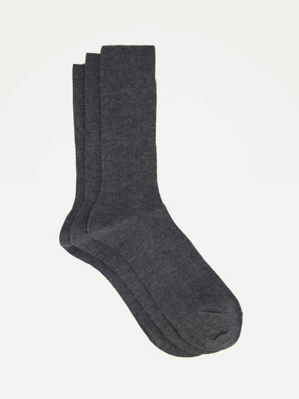 Pack 3 calcetines modal canalé - Gris