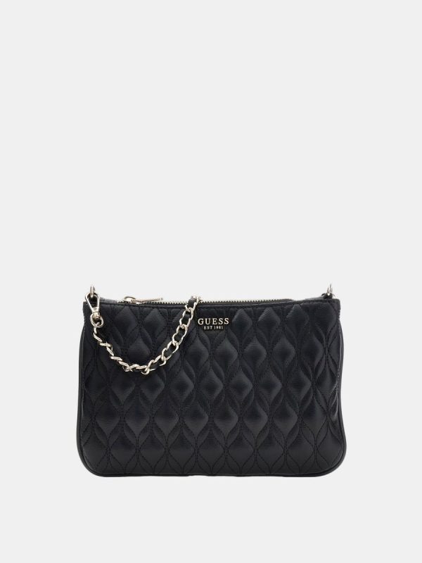 ouch plano Guess Maxine con acabado acolchado y cadena - Negro