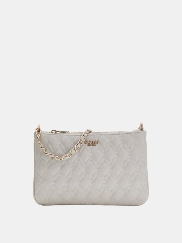 ouch plano Guess Maxine con acabado acolchado y cadena - Gris claro